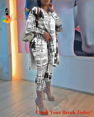 Catch A Break Read Me Up Print Pants Set - Clothing