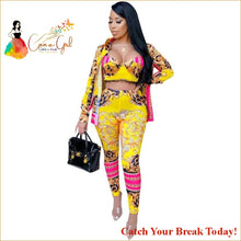 Load image into Gallery viewer, Catch A Break Retro Print Two Piece Set - Yellow / XXL - 