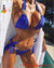 Catch A Break Rhinestone Bikini Beach Wear - Blue / XL - 