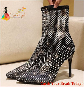Catch A Break Rhinestone Mesh Sandals - Short / 35 - Shoes