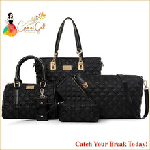 Load image into Gallery viewer, Catch A Break Rivet 5 Pieces Bag Set - Black - purses