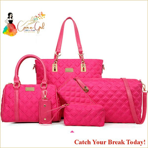 Catch A Break Rivet 5 Pieces Bag Set - purses