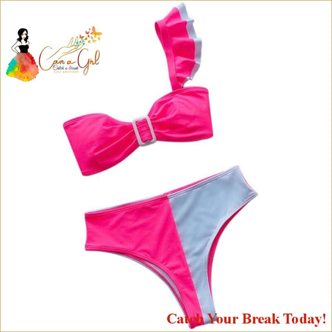 Catch A Break Ruffle Bikini Floral Swimsuit - swimwear