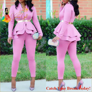 Catch A Break Set The Stage Pants Set - Pink / XXL - 