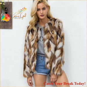 Catch A Break Short Fox Fur Coat - 3XL / Brown - coat