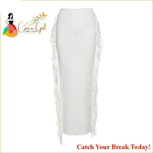 Load image into Gallery viewer, Catch A Break Shuffle Me Tassel Skirt - L / white - Bottoms