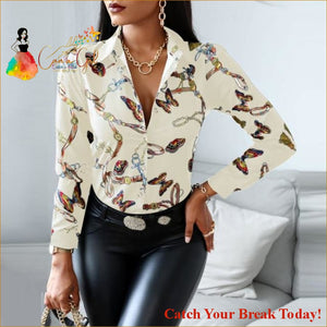 Catch A Break Slim V-neck Shirt - S / 3 - Clothing