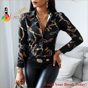 Catch A Break Slim V-neck Shirt - S / 2 - Clothing