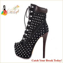 Load image into Gallery viewer, Catch A Break Spike Stiletto Ankle Boots - xy223 / 5 - boots