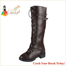 Load image into Gallery viewer, Catch A Break Square Heel Rubber Flock Boots - dark brown / 