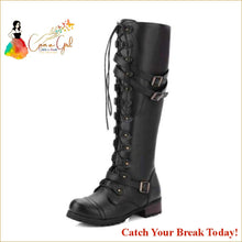 Load image into Gallery viewer, Catch A Break Square Heel Rubber Flock Boots - black / 43 - 