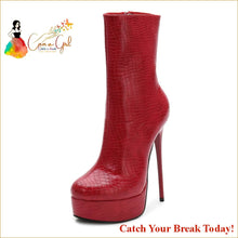 Load image into Gallery viewer, Catch A Break Stiletto Heel Mid-Calf - Red / US6 / EU36 / 