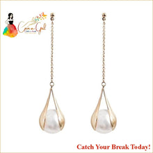 Load image into Gallery viewer, Catch A Break Stud Earrings Pearls Drop Earrings - 