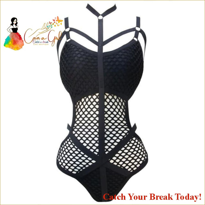 Catch A Break Unique Mesh Swimwear - Black / XS - Swimwear