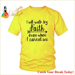 Catch A Break Walk By Faith T-Shirt - Yellow / XXXL - tops