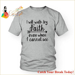 Catch A Break Walk By Faith T-Shirt - Gray-black / M - tops