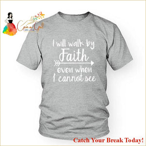 Catch A Break Walk By Faith T-Shirt - Gray-white / XXXL - 