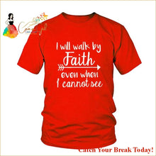 Load image into Gallery viewer, Catch A Break Walk By Faith T-Shirt - Red / XL - tops