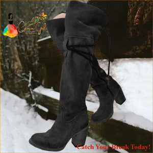 Catch A Break Warm LaceUp Winter Boots - Black / 9 - boots