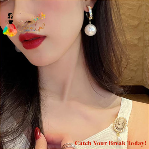 Catch A Break White Pearl Drop Earrings f - accessories