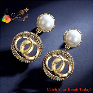 Catch A Break White Pearl Drop Earrings f - ED754 - 