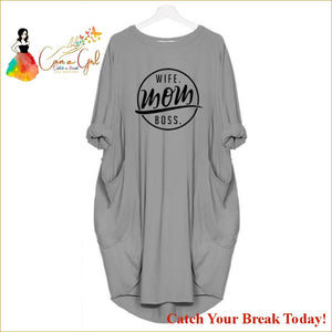 Catch A Break Wife Mom Boss T-shirt - Gray / XL - clothing