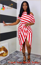 Load image into Gallery viewer, Catch A Break Women Asymmetrical Midi Dress - Red / XXXL - 