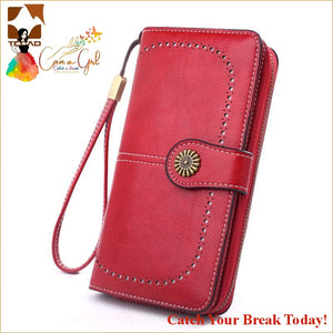 Catch A Break Women Double Zipper Wallet - Red