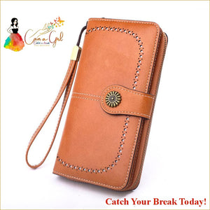 Catch A Break Women Double Zipper Wallet - Brown