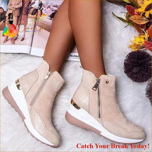 Catch A Break Women Platform Sneakers - Beige / 35 - Shoes