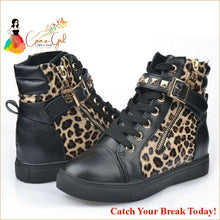 Load image into Gallery viewer, Catch A Break Women Vulcanize Zipper Sneakers - Leopard 