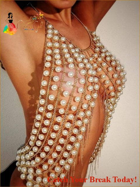 Catch A Break Women’s Bikini Fashion Alloy Pearl Solid 