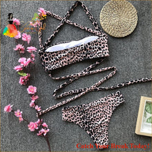 Load image into Gallery viewer, Catch A Break Women’s Bikini Swimwear - Leopard Backless - 