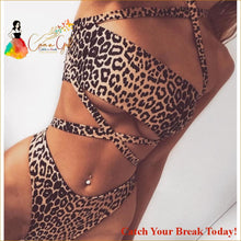 Load image into Gallery viewer, Catch A Break Women’s Bikini Swimwear - Leopard Backless - 