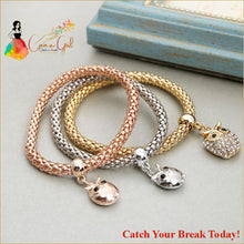 Load image into Gallery viewer, Catch A Break Women’s Metallic Bracelet - Rainbow - Gold - 