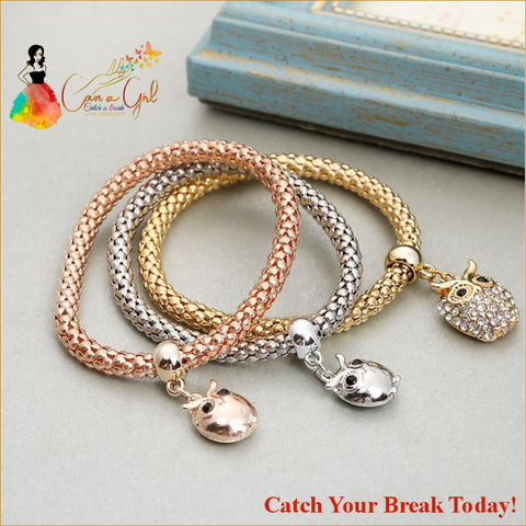 Catch A Break Women’s Metallic Bracelet - Rainbow - Gold - 