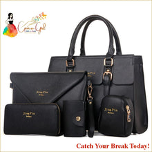 Load image into Gallery viewer, Catch A Break Women’s Zipper Bag Set - Black - purses