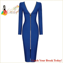Load image into Gallery viewer, Catch A Break Zip Her Up Dress - blue / L - Clothing