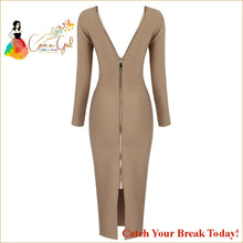 Load image into Gallery viewer, Catch A Break Zip Her Up Dress - apricot / L - Clothing
