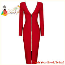 Load image into Gallery viewer, Catch A Break Zip Her Up Dress - red / M - Clothing