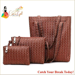 Catch A Break2 Piece Bag Set - Brown - purses