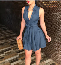 Load image into Gallery viewer, Catch A Break Women Sleeveless Denim Dress